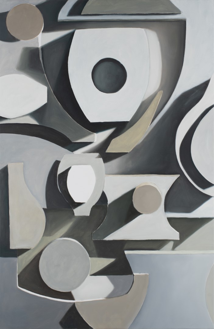Stilleven met Vazen en 3 Citroenen (2017), 190 x 125 cm, oil on linen (private collection)